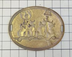画像5: ヴィンテージ/ブラススタンピング/夜の猫たち(1個) (5)