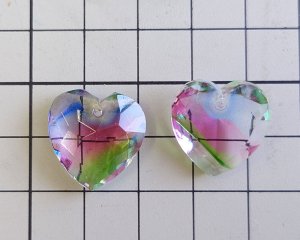 画像2: ヴィンテージ/ドイツ/ガラスペンダント/ハートアイリス(1個)