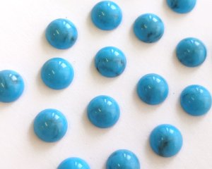 画像1: ヴィンテージ/日本/プラスチックカボション/ターコイズ風/約8mm(1個)
