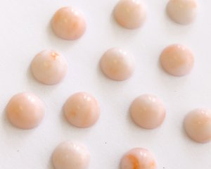 画像2: ヴィンテージ/日本/プラスチックカボション/ピーチマーブル/約8mm(1個)