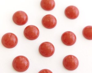 画像1: ヴィンテージ/日本/プラスチックカボション/カーネリアンレッド/約7.5mm(1個)