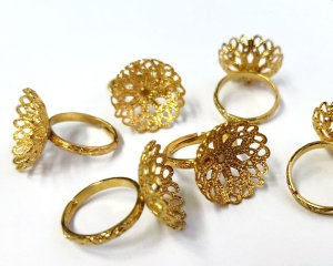 画像1: ヴィンテージ/USA/透かしカップリングパーツ(1個)