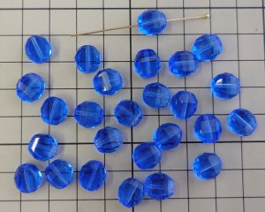 画像2: チェコガラスビーズ/ブリッジカット/サファイア/約10×9mm(2個)