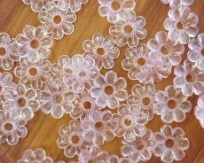 画像1: ヴィンテージ/ドイツ/プラスチック/フラワーL/トランスピンク（4個） (1)