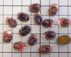 画像2: ヴィンテージ/ドイツ/ロックガラス/約14×10mm/レッドブラウン系(1個) (2)