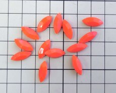 画像2: ヴィンテージ/ドイツ/ガラスストーン/オペークオレンジ/15×7mm（1個） (2)