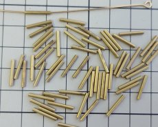 画像2: ヴィンテージ/日本/ブラスチューブビーズ（4個) (2)