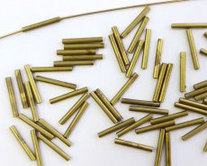 画像1: ヴィンテージ/日本/ブラスチューブビーズ（4個) (1)