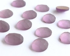 画像1: ヴィンテージ/チェコ/ガラスカボション/フロストアメシストローズカット/約12×10mm(1個) (1)