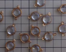 画像2: ヴィンテージ/USA/プラスチック+真鍮/クリアコネクター/ラウンド（1個） (2)