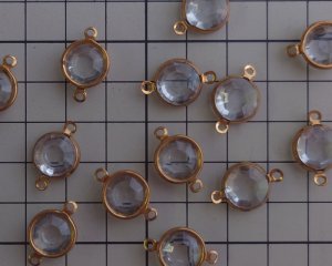 画像2: ヴィンテージ/USA/プラスチック+真鍮/クリアコネクター/ラウンド（1個）