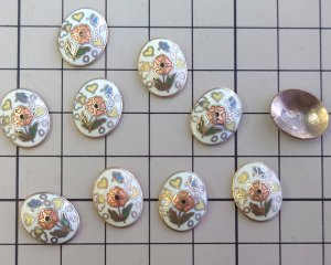 画像2: ヴィンテージ/日本/メタルドーム/花と蝶（1個）