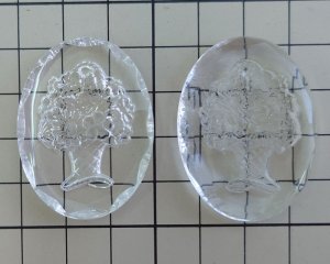 画像2: ヴィンテージ/ドイツ/ガラスインタリオ/花瓶/約40×30mm（1個）
