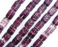 チェコガラスビーズ/レクタングル/アメシストストライプ（4個）