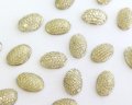 ヴィンテージ/ドイツ/ガラスドーム/クリアドット/約12×8mm(1個)