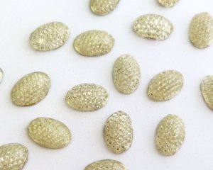 画像1: ヴィンテージ/ドイツ/ガラスドーム/クリアドット/約12×8mm(1個)