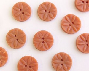 画像1: ヴィンテージ/イギリス/プラスチック/ピンクブラウンボタン（1個）