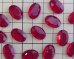 画像2: ヴィンテージ/チェコ/ガラス/オーバル/シャムレッド/約16×11mm(1個) (2)