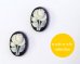 画像1: ns319/ヴィンテージ/ドイツ/プラスチックカメオ/薔薇/ブラック/約14×10mm/(1個) (1)