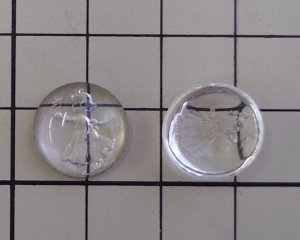 画像2: ヴィンテージ/ドイツ/ガラスインタリオ/鳥と女の子/約13mm（1個）