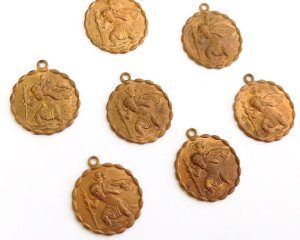 画像1: ヴィンテージ/ブラス/USA/聖クリストファー(1個)
