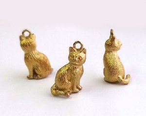 画像1: ブラスチャーム/おすわりねこ（1個）