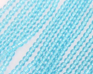 画像1: チェコガラスビーズ/ラウンド/アクアマリン/約4mm(45個)