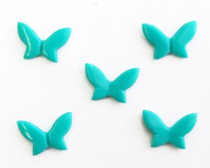画像1: ヴィンテージ/日本/プラスチック/バタフライ/ターコイズ(2個)
