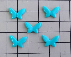 画像2: ヴィンテージ/日本/プラスチック/バタフライ/ターコイズ(2個)