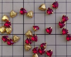 画像2: ヴィンテージ/プリセットパーツ/ミニハート/レッド/約6mm(1個) (2)