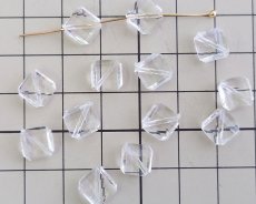 画像2: デッドストック/日本/プラスチック/クリアカットスクエア/約10mm（10個） (2)