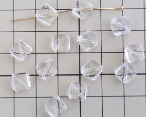 画像2: デッドストック/日本/プラスチック/クリアカットスクエア/約10mm（10個）