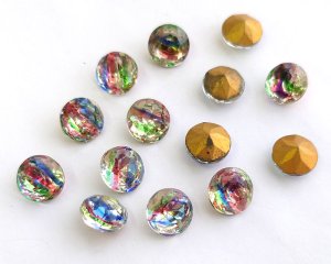 画像1: ヴィンテージ/チェコ/ガラスストーン/アイリス/48ss(1個)