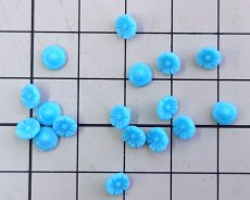 画像2: ヴィンテージ/チェコ/ブルーフラワー/約5mm（1個） (2)