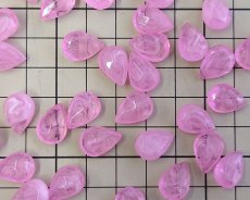 画像2: ヴィンテージ/ドイツ/プラスチック/ピンクマーブルドロップ/約14×10mm(1個) (2)