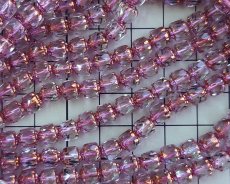 画像2: チェコガラスビーズ/アンティークスタイルオクタゴナル/ダブルフェイス/クリスタル×ブロンズ/6mm（10個） (2)