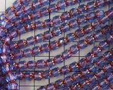画像2: チェコガラスビーズ/アンティークスタイルオクタゴナル/ダブルフェイス/ライトサファイア×ブロンズ/6mm（10個） (2)