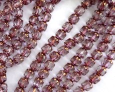 画像1: チェコガラスビーズ/アンティークスタイルオクタゴナル/ダブルフェイス/クリスタル×ブロンズ/6mm（10個） (1)