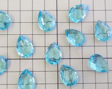 画像2: ヴィンテージ/チェコ/ガラス/ドロップ/アクアマリン/18×13mm（1個） (2)
