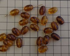 画像2: デッドストック/日本//プラスチック/アンバーオーバル/約12×8mm(4個) (2)