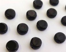 画像1: ヴィンテージ/オーストリア/ガラス/コイン/ブラック/10ｍｍ(2個) (1)