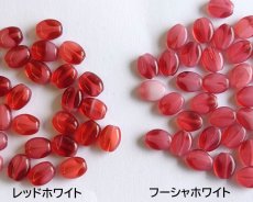 画像3: チェコガラスビーズ/フラットオーバル/フーシャホワイトミックス/約8×6mm(4個) (3)