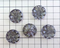 画像2: ヴィンテージ/ドイツ/ラージフラワー/グレイ/約25mm（1個） (2)