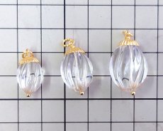 画像2: ヴィンテージビーズ使用どんぐりチャーム/クリアウェーブ（1個） (2)