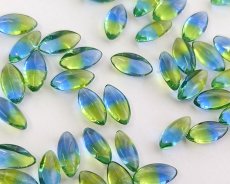 画像1: ヴィンテージ/ドイツ/ナベット/ブルー×グリーン/10×5mm((2個) (1)