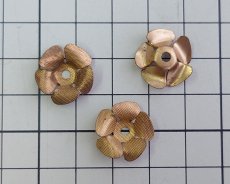 画像2: ヴィンテージ/メタルフラワーパーツ/テクスチャード /約13mm(1個)　 (2)