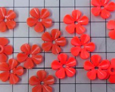 画像3: ヴィンテージ/ドイツ/プラスチック/フラワーQ/オレンジ（4個） (3)