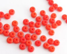 画像1: ヴィンテージ/日本/プラスチックロンデル/レッドミックス/約5mm(10個） (1)