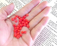 画像3: ヴィンテージ/日本/プラスチックロンデル/レッドミックス/約5mm(10個） (3)