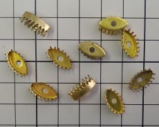画像2: ヴィンテージ/15×7mmストーン用/ブラス/ティファニーセッティング/底面ホール(1個) (2)